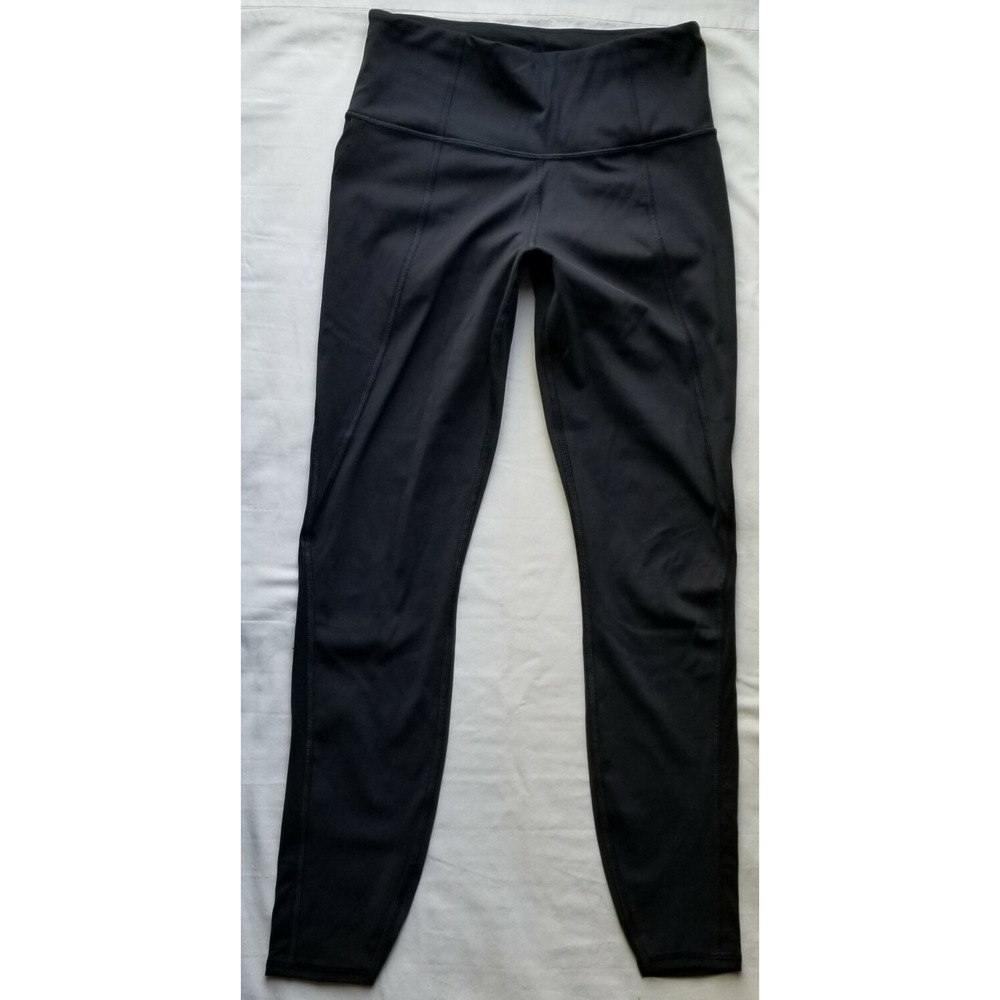Women's XS ATHLETA 7/8 Tight BLACK Persistence Laser Cut Long Leggings 9"Rise